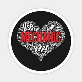 Mechanic Heart Shape Word Cloud Design design Magnet